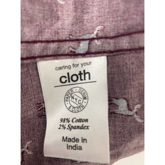 Paper Denim & Cloth Deer Print Button Down Shirt Red Reindeer Holiday XL - Picture 7 of 9